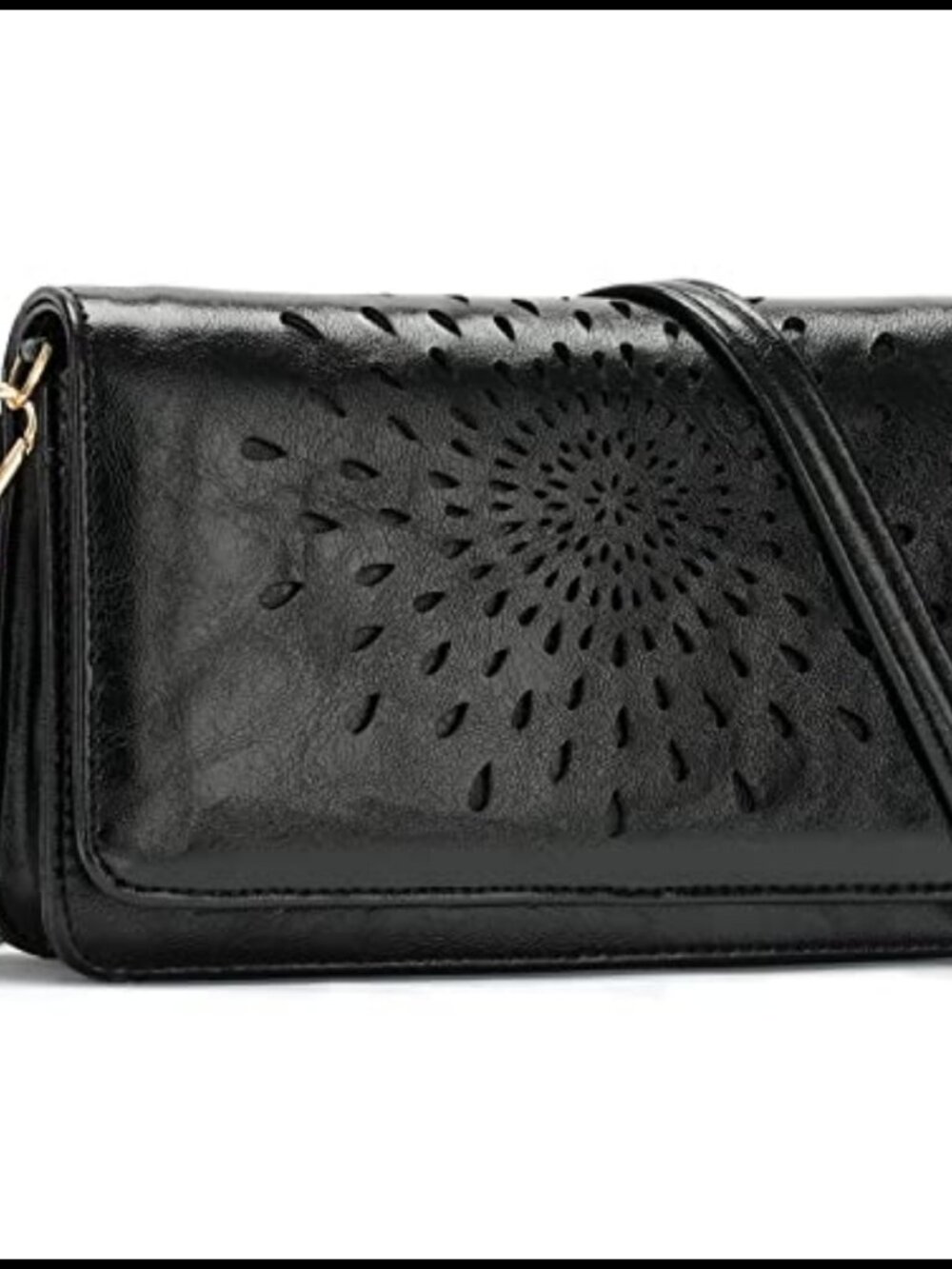 Vegan Leather Crossbody Wristlet Wallet RFID Sunflower Multi-Function